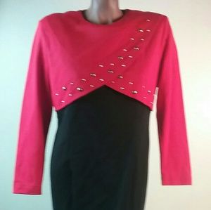 Size 16 Vintage 80s Studded Dress
